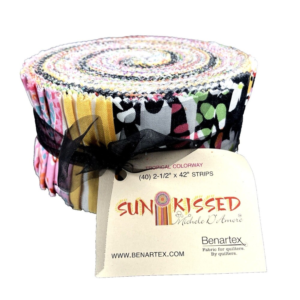 Benartex Jelly Roll Tropical Sun Kissed Michele D'Amore (40) 2-1/2" x 42" Strips